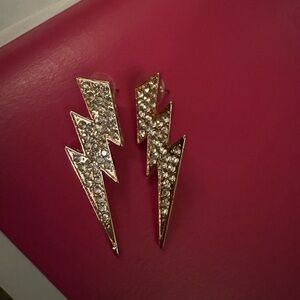 Meghan Fabulous gold lightning bolt earrings